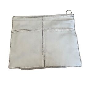 Vintage White glazed leather Prada clutch toiletry bag makeup bag Y2K 90S